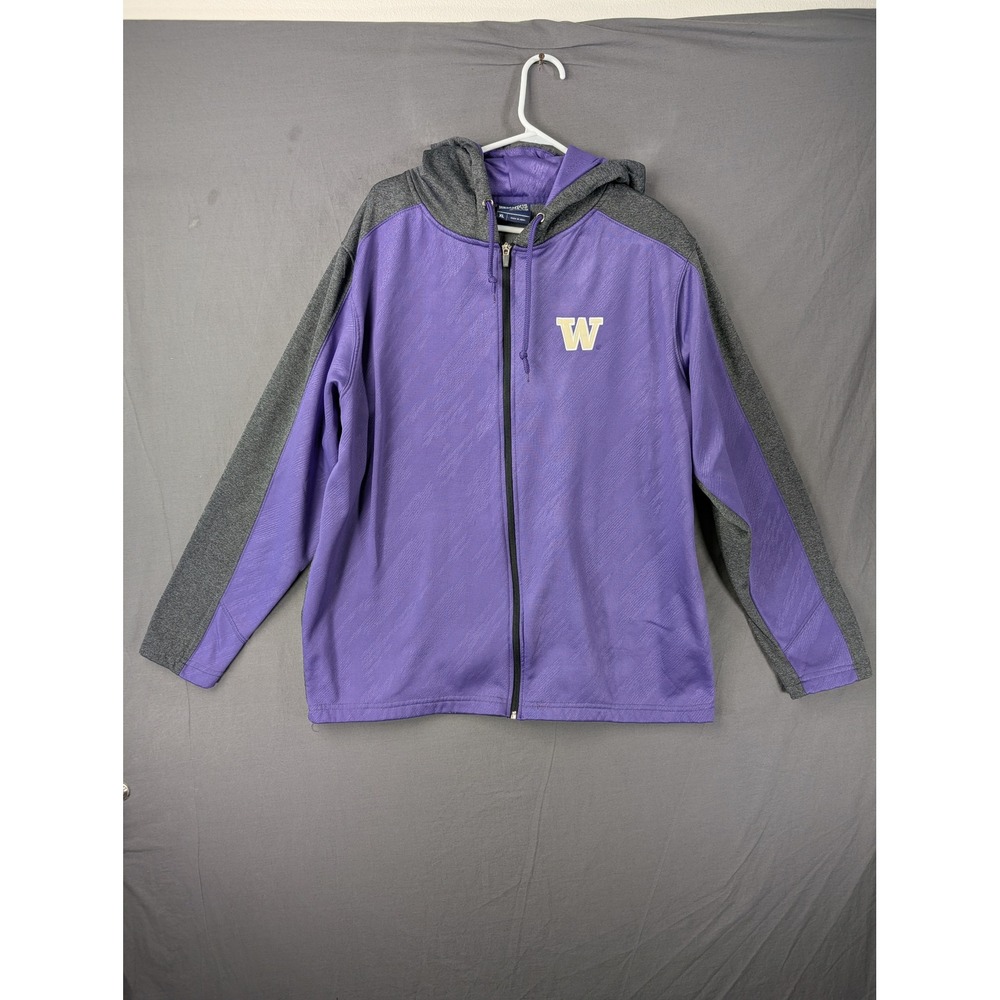Washington Huskies NCAA Full Zip Hoodie Mens XL Purple Gray Jacket‎